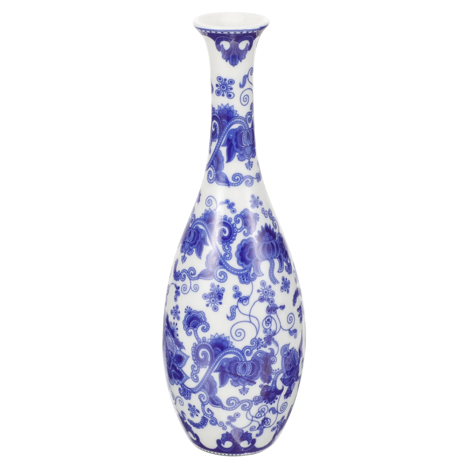 

Blue White Chinoiserie Vase Ceramic Floral Container Desktop Flowerpot Hydroponic Planter Modern Decorative Flower