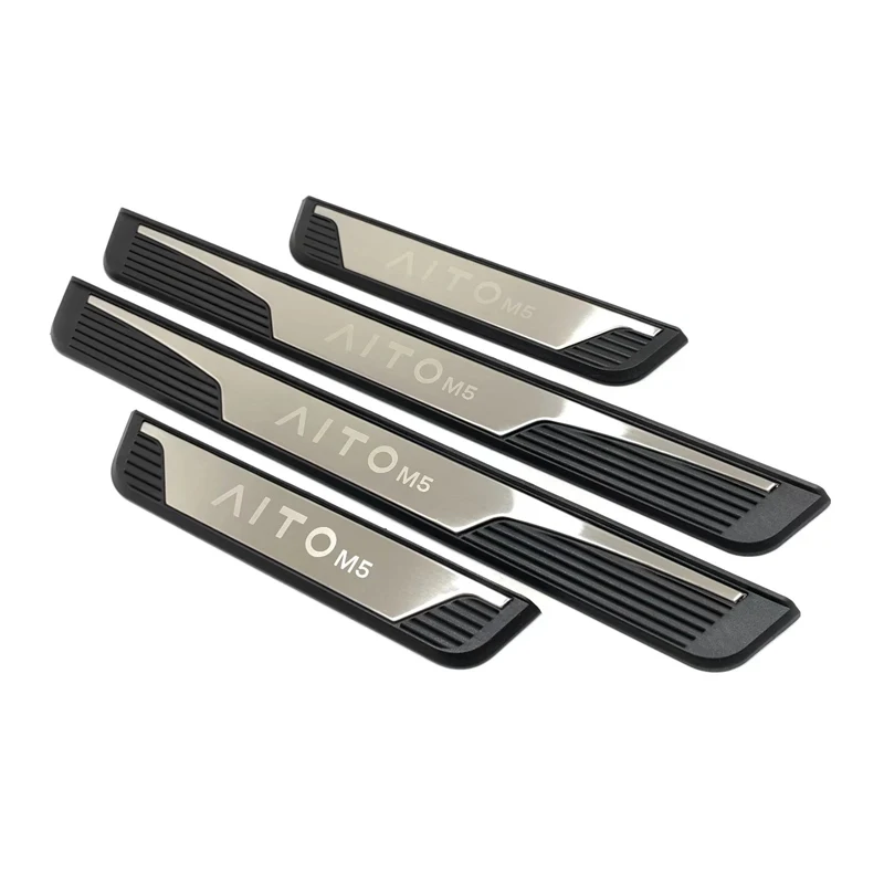 For Huawei AITO M5 Stainless Steel Door Sill Scuff Plate Protection Sticker Accessories Threshold Pedal Guard Trim 2022 2023