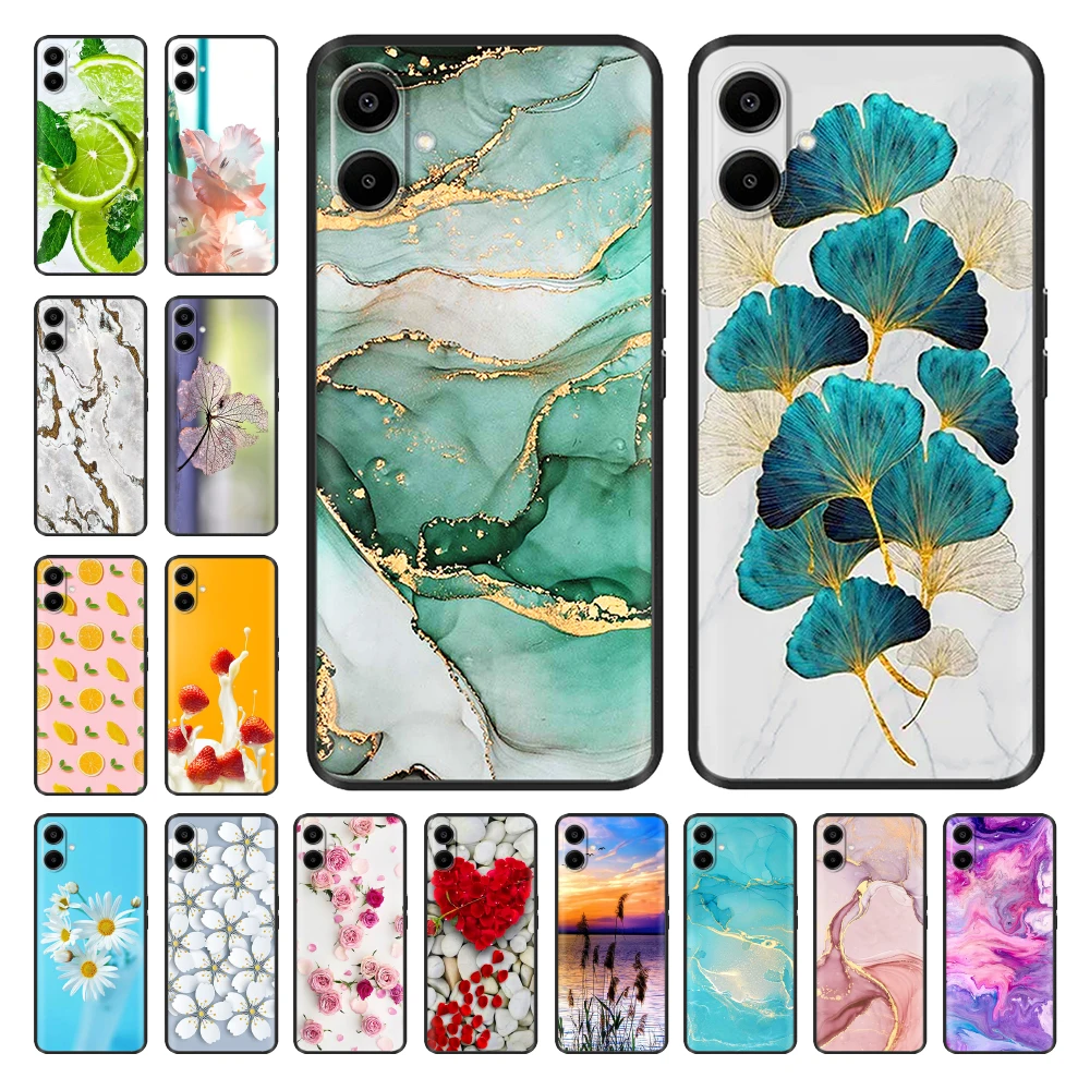 For Samsung Galaxy A06 Case Luxury Black Silicone Painted For Samsung Galaxy A06 SM-A065F Cases Bumper TPU Phone Protector Cover