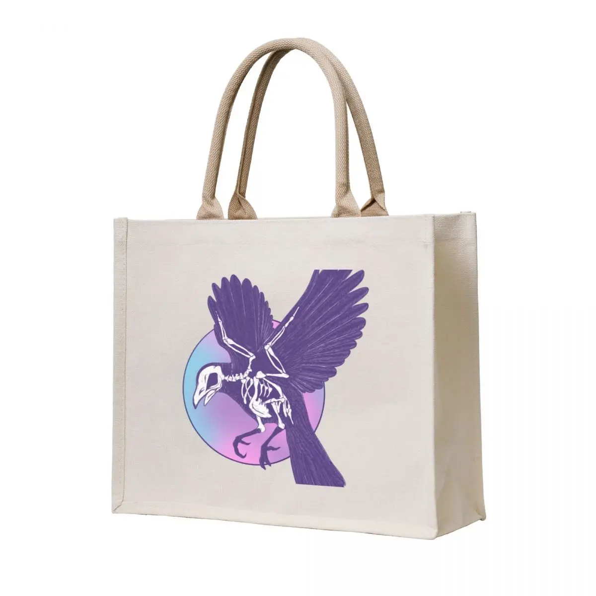 

Crow skeleton and moon Tote Bag Women's handbag hand bag ladies foldable reusable bag tote university