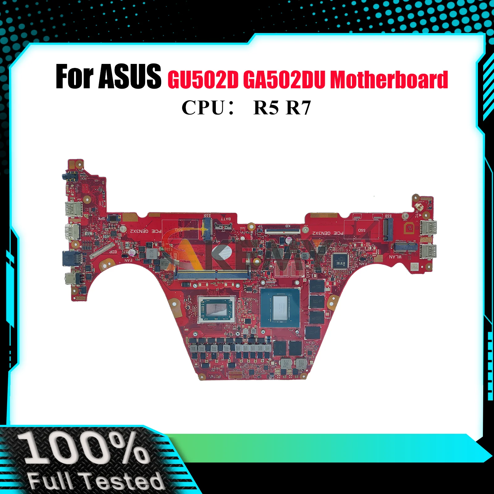 GA502DU Laptop Motherboard For ASUS ROG Zephyrus G15 GU502D GA502DU GA502D Notebook Mainboard With R5 R7 CPU 100% tests OK stk