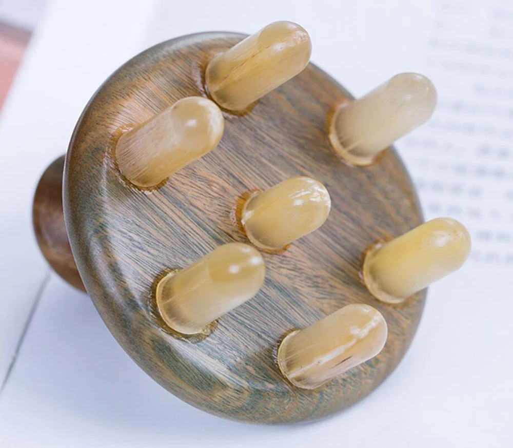 

Массажная расческа, большой рог буйвола, меридиан, натуральное черное дерево, зуб Хуанбай, чтобы взять снять массажер для волос