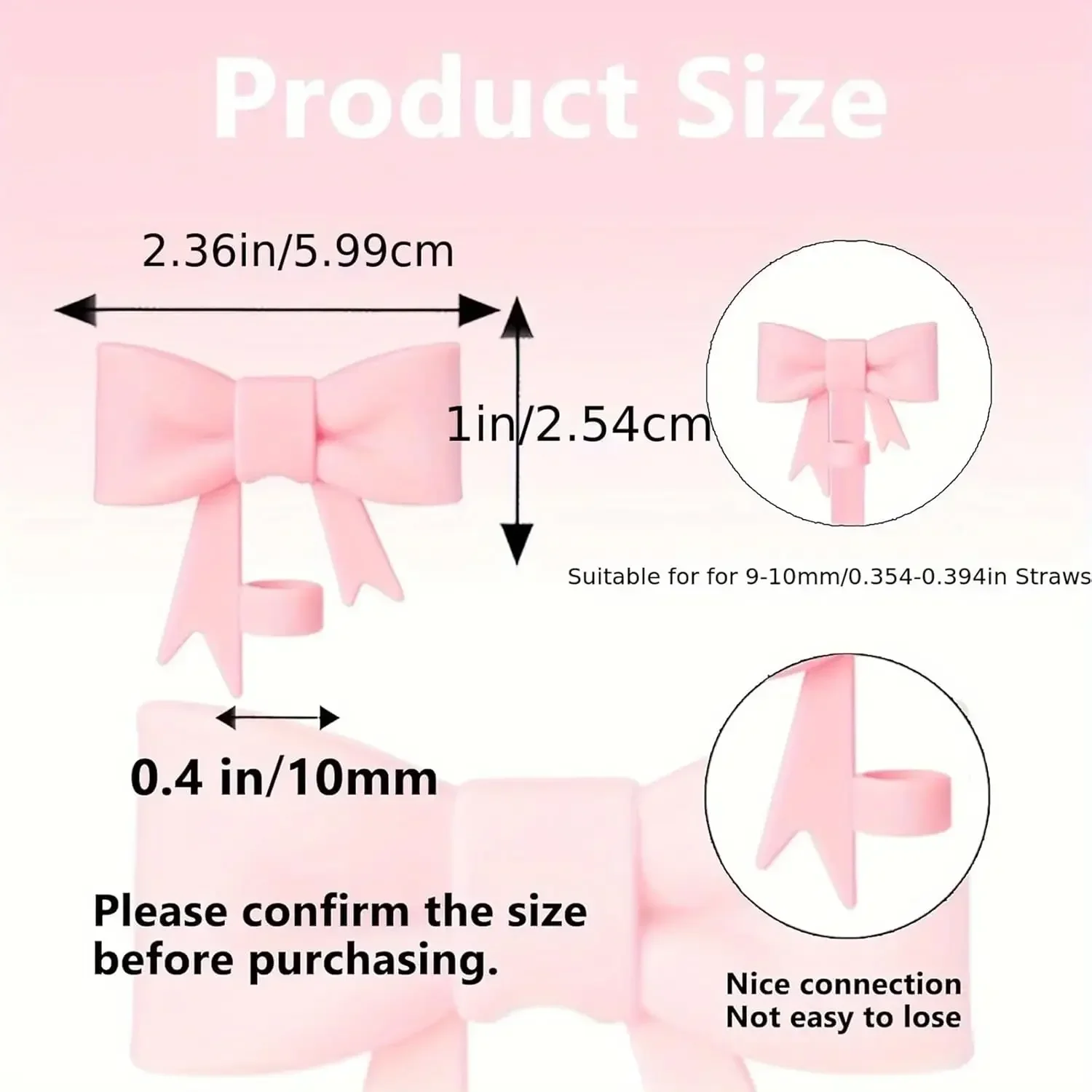 3pcs Pink Bow Straw Cover for Stanley Cup Silicone Topper Butterfly Chain Silicone Boot Cup Accessories Set for 30/40 OZ Tumbler