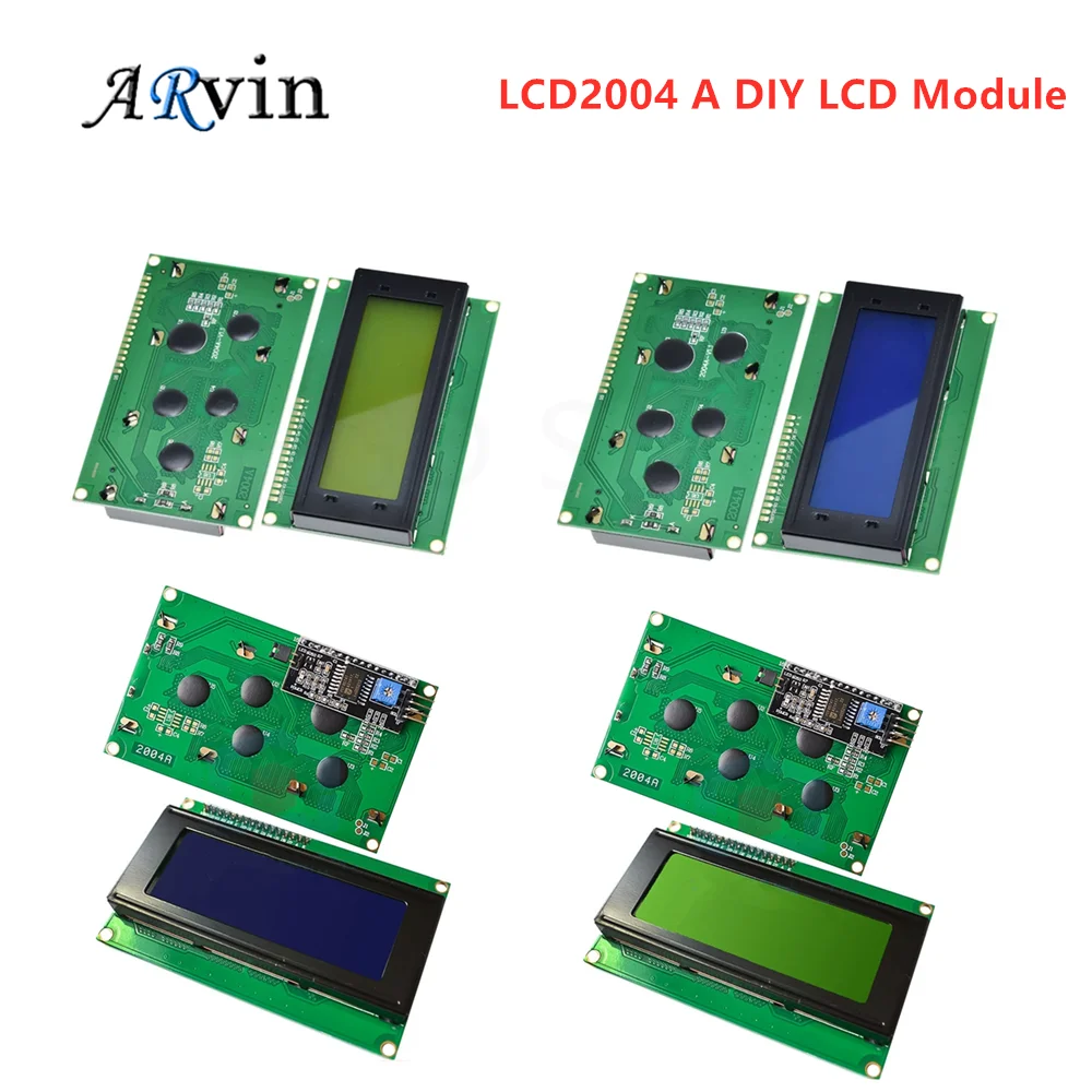 IIC/I2C 2004 LCD2004 A DIY LCD Module J204A Character Display LCD Module 20 characters x 4 lines 5V LCD Blue/Yellow Green