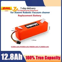 BRR-2P4S-5200S 14.4V 12800mAh Robotic Vacuum Cleaner Replacement Battery For Xiaomi Roborock S55 S60 S65 S50 S51 S5 MAX S6 Parts