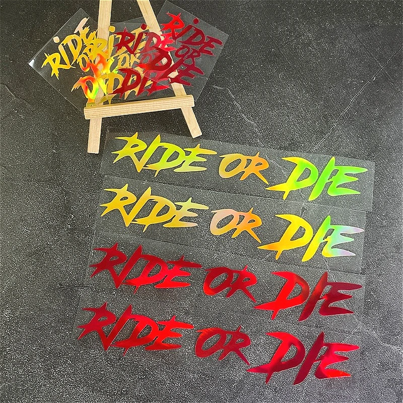 

4PCS/1Sheet RIDE OR DIE Bicycle Stickers Funny DIY Road Bike Top Tube Frame Handlebars Motorcycle Helmet Waterproof Vinyl Decals