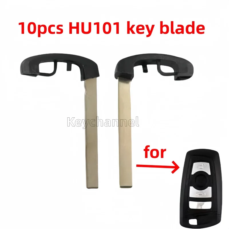 

10pcs Car Smart Key Blank HU101 Emergency Key Blade Cas4 Proximity Keyless Blade Head for BMW 3 5 Series E71 E84 E87 F01 F10FEM