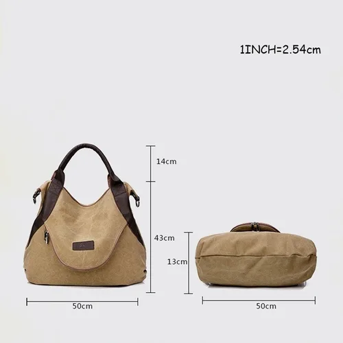 Imagen 2 del producto Bolso de hombro para mujer Bolso grande Bolso de lona para mujer Bolsos de viaje Bolso cruzado Bolso de noche