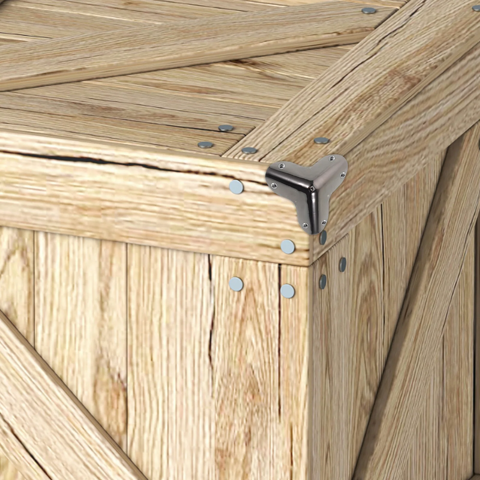 

8pcs Metal Corner Protectors Durable Hardware For Furniture Wood Box Edge Guards Decorative Safety Bumpers Corner Brackets