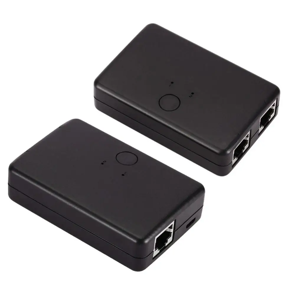 Przełącznik 2 Port RJ45 sieci Lan centrum komputera Ethernet internetu konwerter Adapter