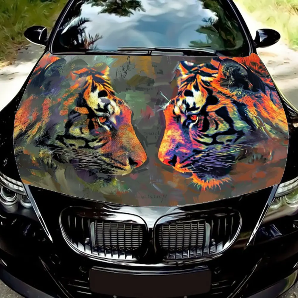 Wild Tiger Themed Auto Sticker - Easy to Apply & Remove, UV Protected