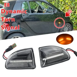 1 Pair LED Dynamic Car Blinker Side Mirror Marker Turn Signal Lights Lamp Accessories For Smart Fortwo 451 MK1 MKII 2007-2015