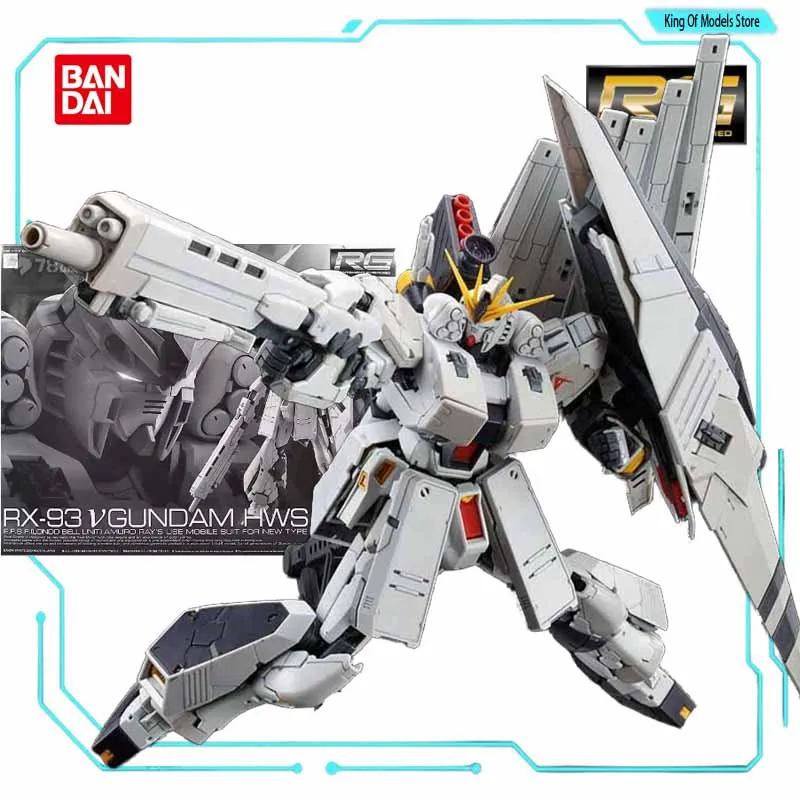 Bandai Original Model Kit RG 1/144 RX-93 VGUNDAM HWS Anime Action Figure Assembly Model Toy for Boys Gifts Ornaments