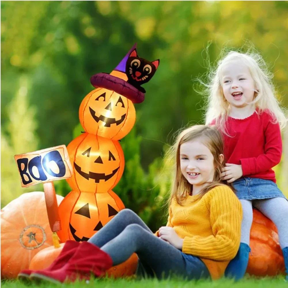 1.6M/5FT Halloween Inflatable Model Pumpkin Built-in LED Lights Holiday Outdoor Indoor Home Garden Party Fun Cute Decoration - view 3