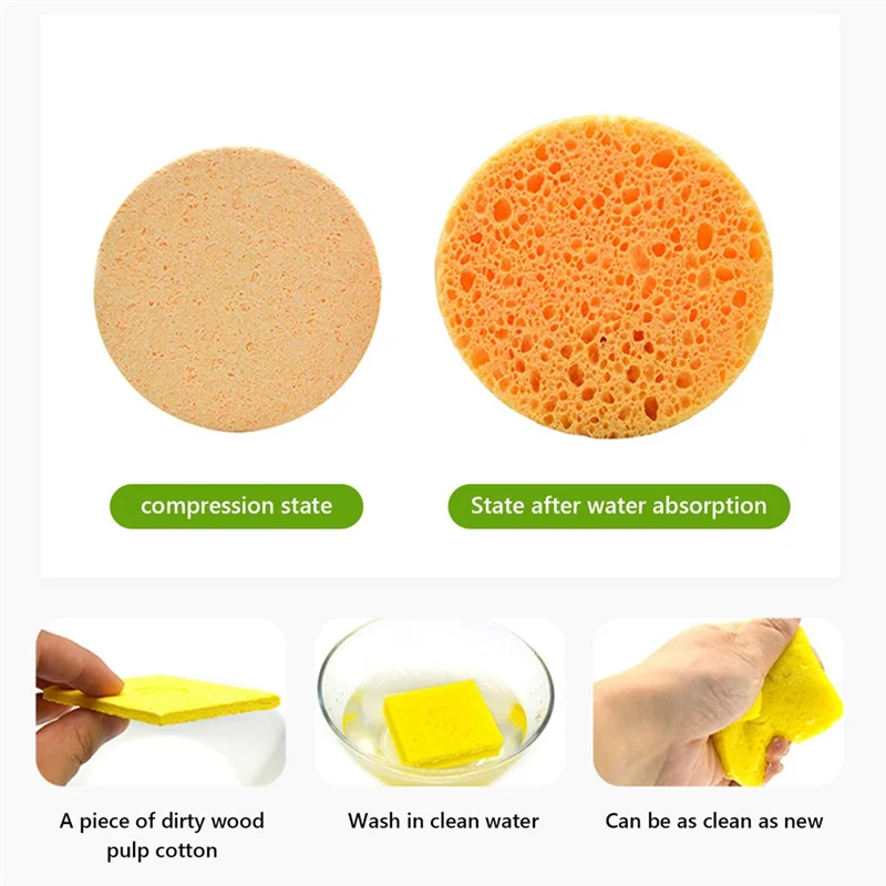 

TAIGH-50PCS Cleansing Pads For Face Compressed Facial Sponges Turmeric Cleanser Pads For Skin Cleansing And Exfoliating