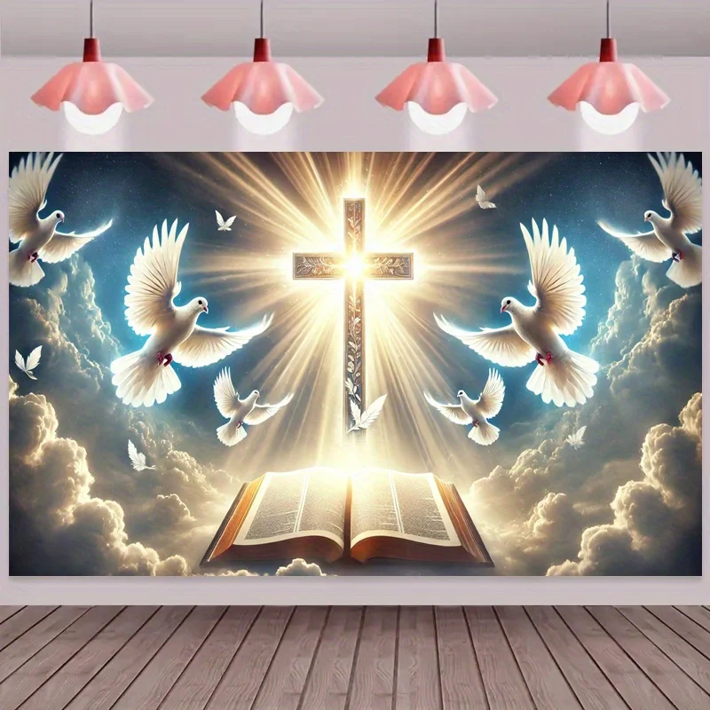 Heavenly Scene Patterned background Cloth Tapestry Party Decoration Background Teen Girl Confirmation Religious Party decoration