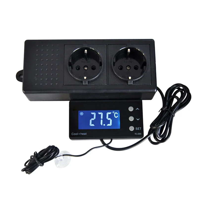 TC-320 Aquarium Temperature Controller Pet Universal Insertion Row Temperature humidity Controller Automatic Conversion aquario