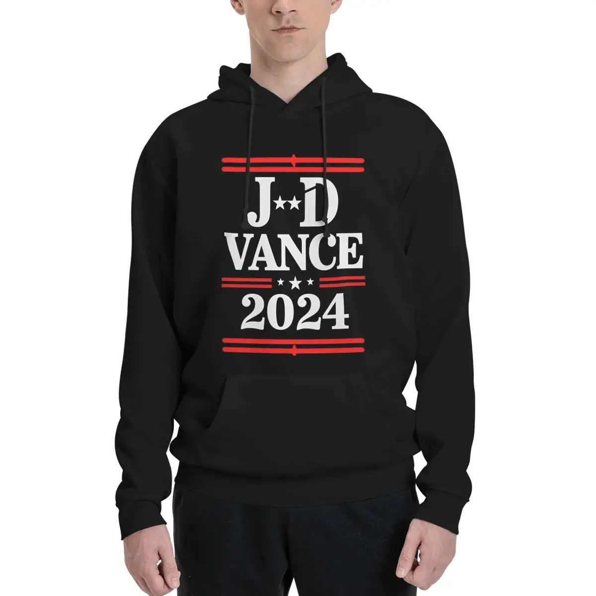 Mens Womens J D Vance 2024 Hoodie Hooded Collar Drawstring Hoodies Trump Vice President Pullover Sweatshirts Long Sleeve Shirts