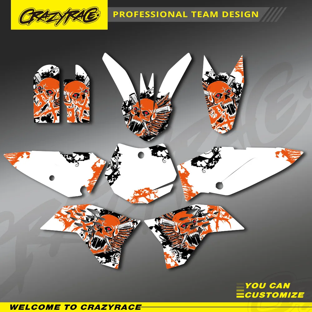 

CRAZYRACE Motorcycle Full Graphic Background Decal Sticker For KTM SX50 50CC KTM50 MT50 MINI ADVENTURE 2009-2012 2013 Customize