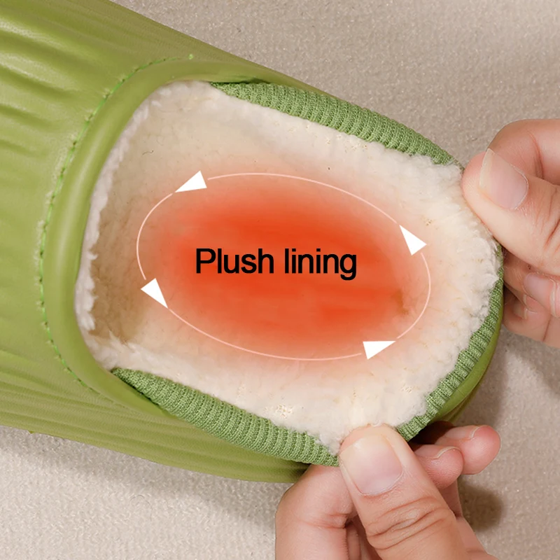 Winter Warm Plush Lined House Slippers for Women Non Slip Waterproof Comfort Indoor Slippers Woman Soft Sole Casual Cotton Shoes #6