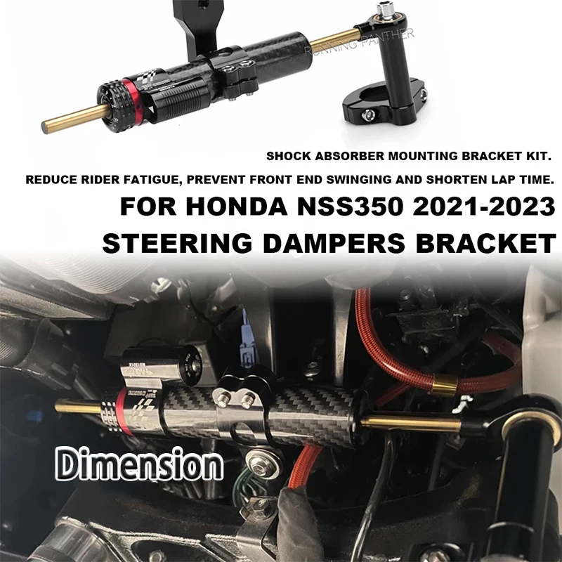 For HONDA FORZA 350 NSS350 2021-2023 FORZA350 Motorcycle Directional Damper Shock Absorber Stabilizer Steering Dampers Bracket