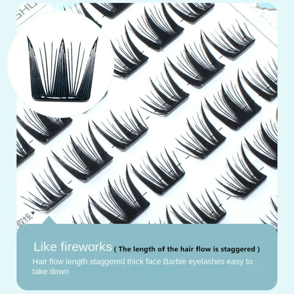 Popular fofo sem cola cílios postiços onda natural diy lash cluster mangá olho auto adesivo 3d cílios postiços masculino