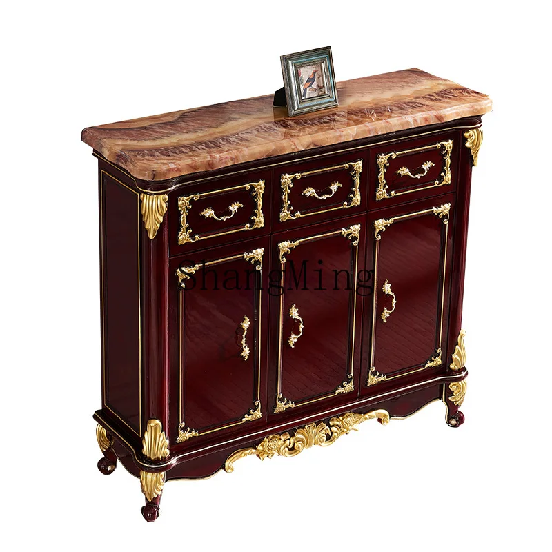 

ZYY marble solid wood two doors three doors four doors shoe cabinet living room red sandalwood foyer entrance cabinet