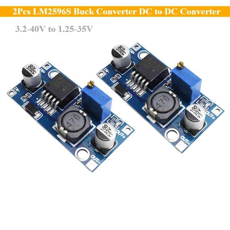 2Pcs LM2596S Buck Converter DC Zu DC Konverter Effiziente Spannungs Regler 3,2-40V Zu 1,25-35V Buck Converter Einstellbar Erweitern