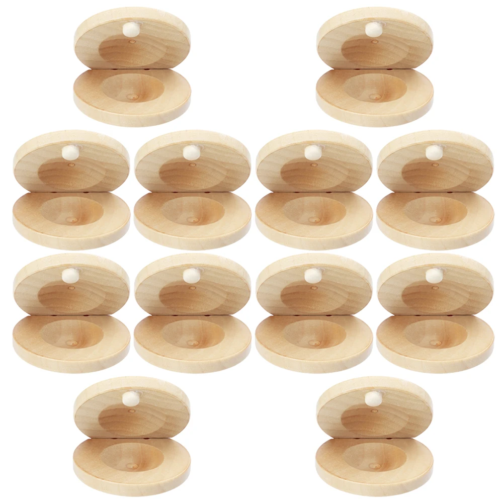 

12 pcs Castanets Kids Percussion Instrument Durable Finger Toys Children Rhythm Small Wooden Musical Instrument Castanets Size