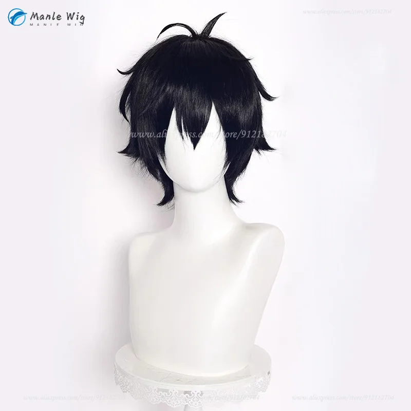 Anime Horimiya Miyamura Izumi Cosplay Wig Short Black Wigs Heat Resistant Synthetic Hair Halloween Party Izumi Wig + Wig Cap