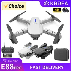 KBDFA 2023 Nowy E88 Pro WIFI FPV Drone Szerokokątny HD 4K 1080P Kamera Uchwyt na wysokość RC Składany Quadcopter Dron Helikopter Zabawki Prezent