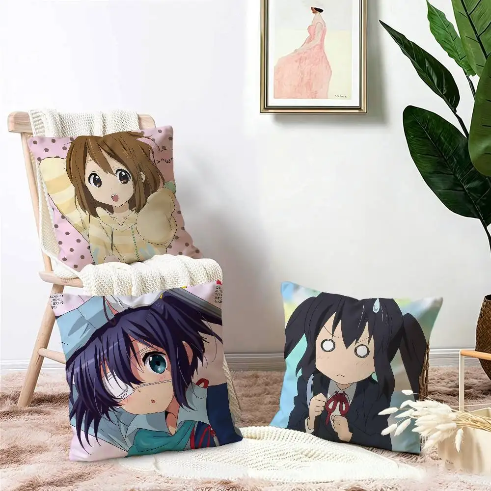 Anime Kawaii Girl K-On Cute Cushion Cover Inches Farmhouse Decor Home Throw Pillow Covers for Couch Decorations