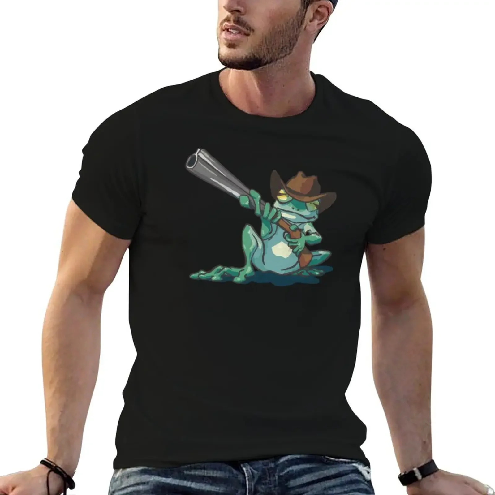 

Frog with a Shotgun T-Shirt designer shirts customizeds t shirts for men pack