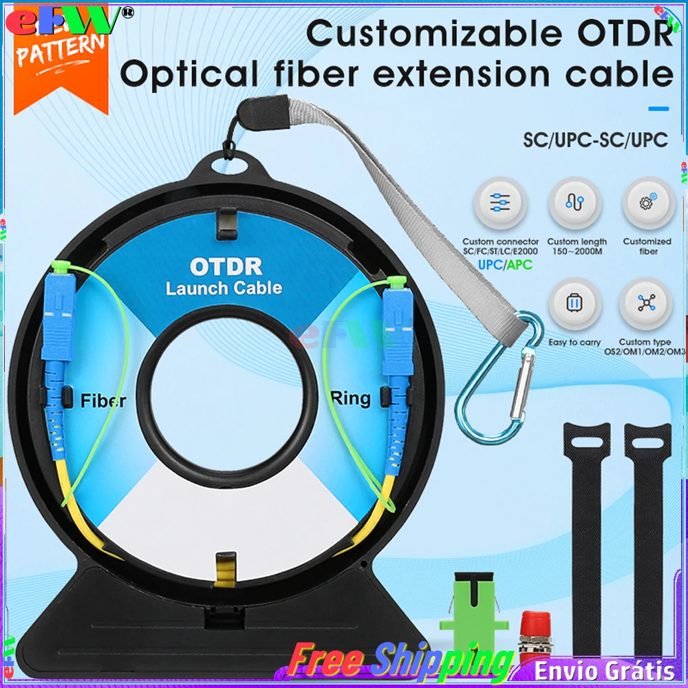 

eFVV SC/FC/ST/LC-UPC/APC OTDR Dead Zone Eliminator Fiber Rings 150M Fiber Optic OTDR Launch Cable Box SM 1310 1550nm