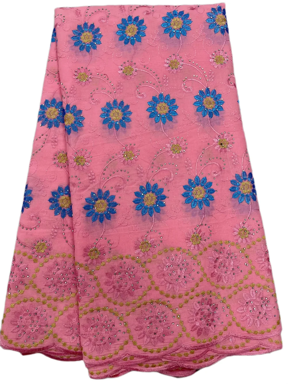 

Hot Sale Nigerian Cotton Swiss Voile Lace 2025 New High Quality Embroidered African Dry Lace Fabric For Women Dress 5 Yards Sew