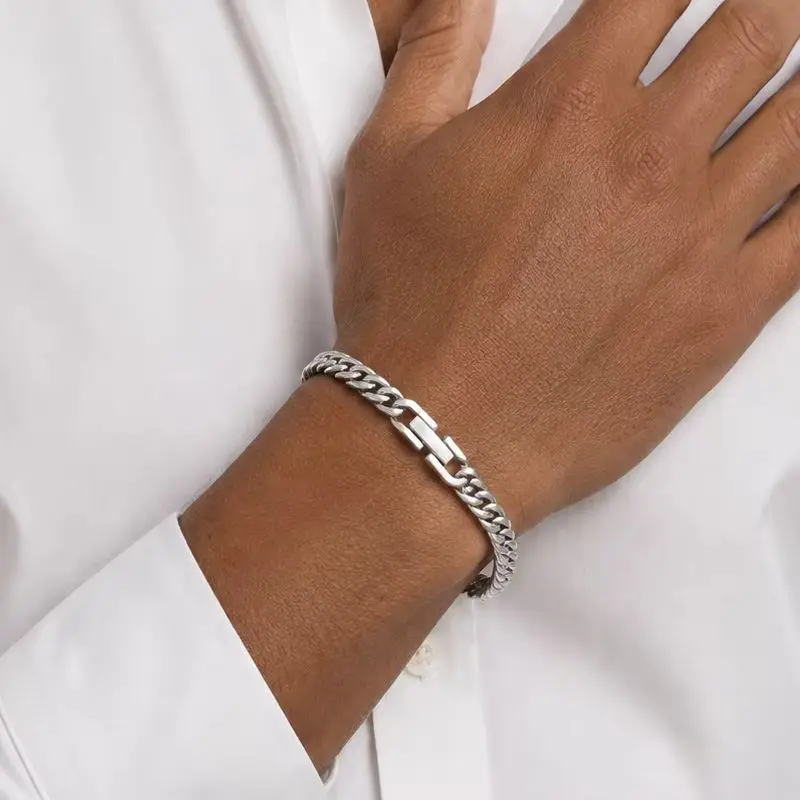 New Trendy Cuban Chain Men Bracelet Classic Stainless Steel 18/19/20/21cm Jewelry Gift Width Chain Bracelet For Men Women