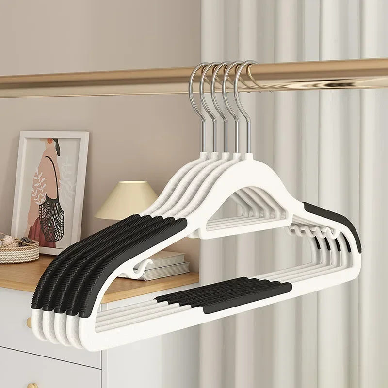 

10PCS Home Use Non-slip Clothes Hanger Dry Wet Use Clothes Rack Wardrobe Storage Hanging Shoulder Protection Drying Rack