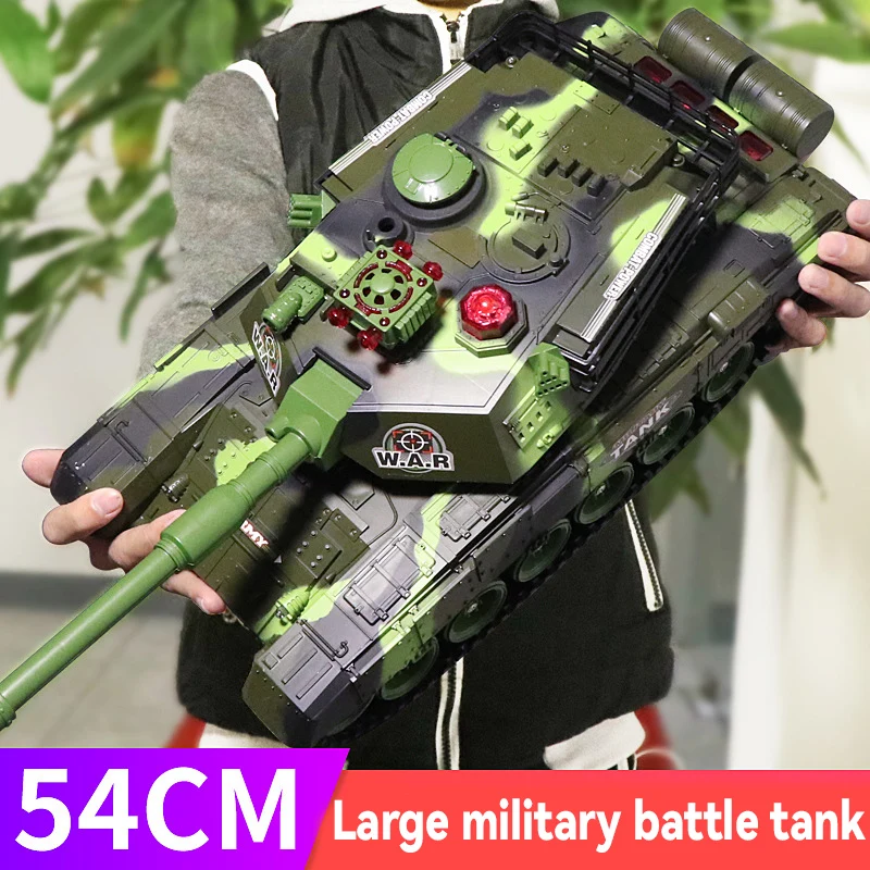 

54Cm RC Tank 2.4G Remote Control War Tank Large Military Models Light Sound Radio Controlled Toys for Boys Children Xmas Gifts