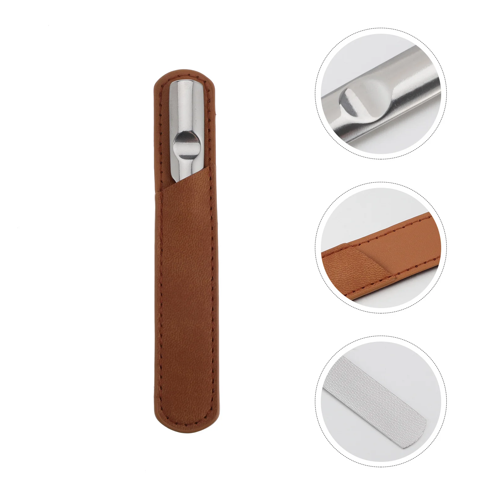 Lima de uñas de acero inoxidable, herramienta de manicura de Metal para uñas de los pies con estuche, herramientas de cuidado de uñas, 2 uds.