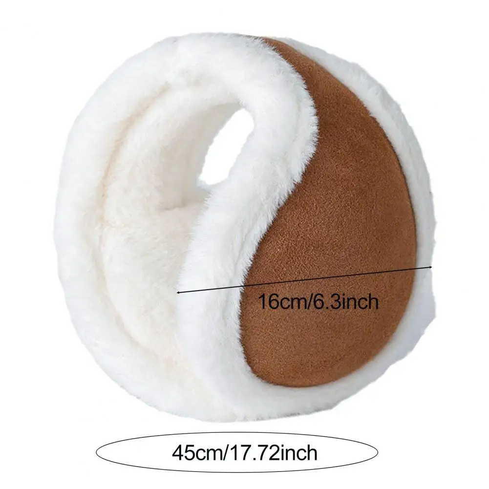 Commuter Winter Gear Plush Earmuffs for Women Foldable Winter Ear Warmers Adjustable Elastic Headband Weather Ear Covers Soft