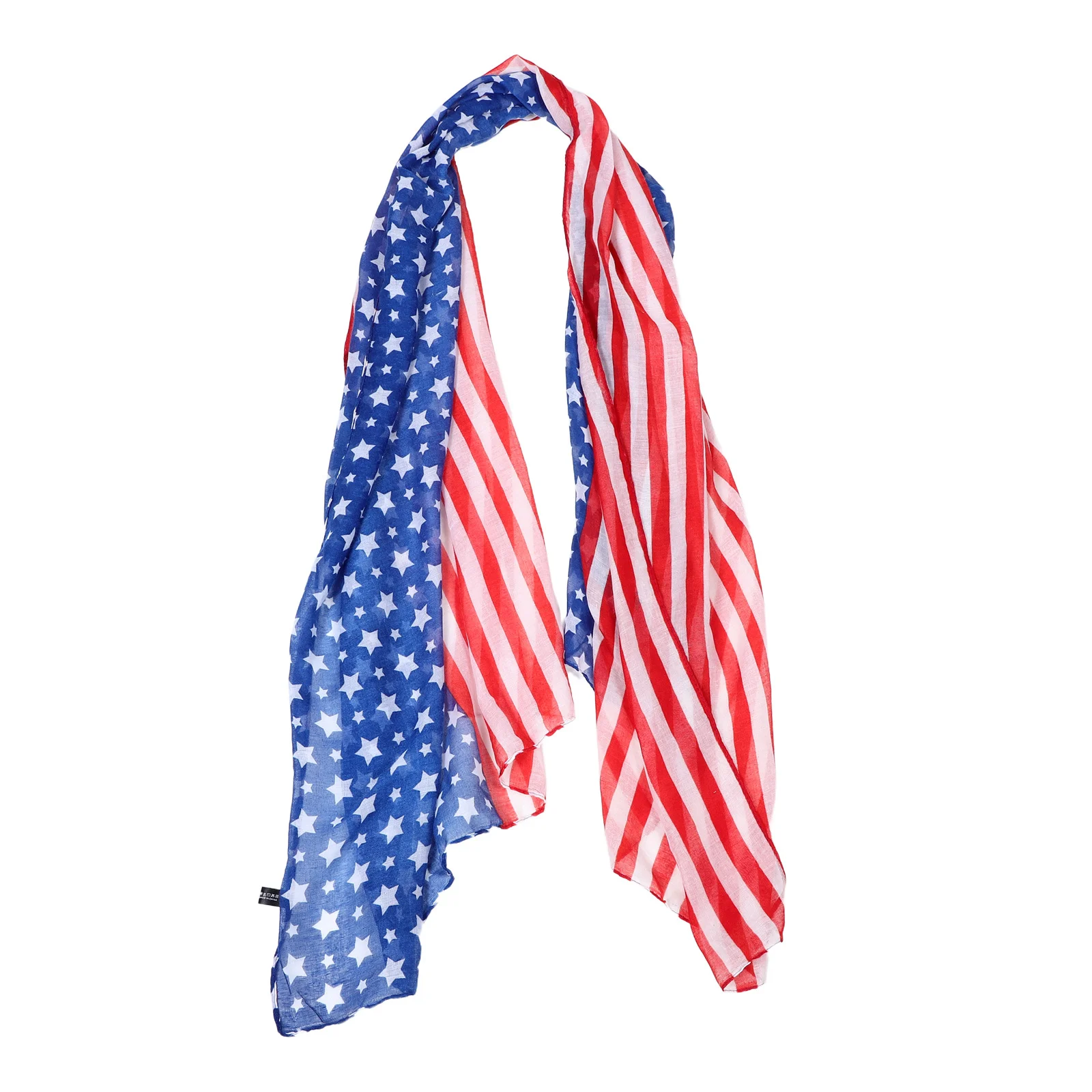 American Flag Yarn Scarf Star Stripe Print Soft Comfortable Fashionable Patriotic Celebrations Women Fall Spring