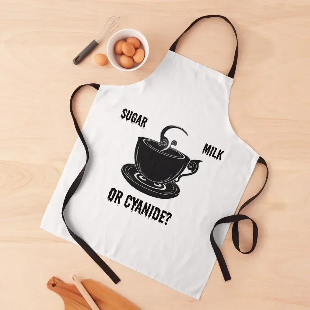 

sugar, milk or cyanide Apron Kitchen Tools Accessories bib For Woman Apron