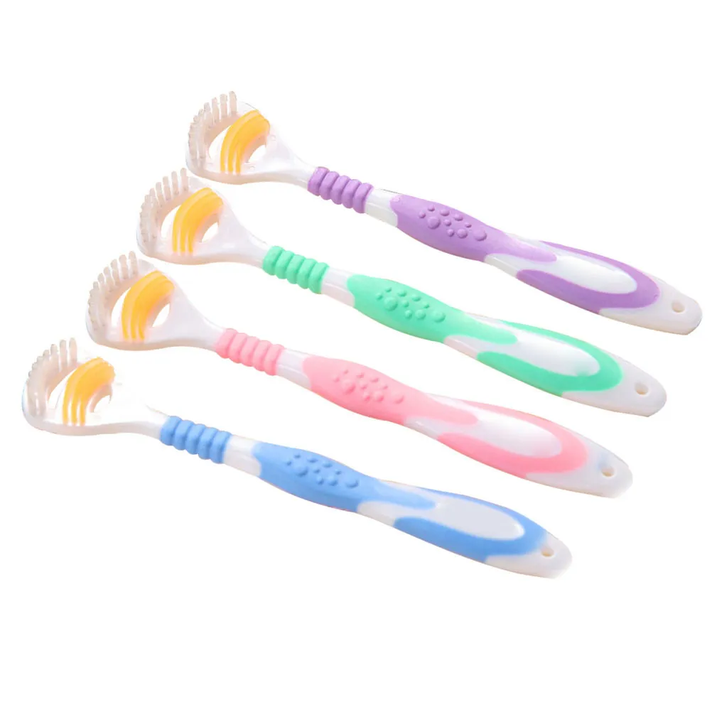 4Pcs Premium Food Grade Plastic Tongue Scraper Double Sided Arc Tip Design for Fresh Breath Bad Breath Removal Tongue Cleaner