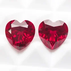 Lab Grown Ruby Heart Shape Gemstones Pigeon Blood Red Charm Beads for Jewelry Diy Making Materials Selectable AGL Certificate