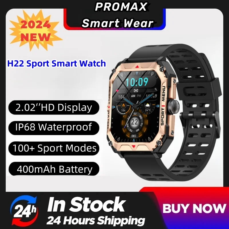 New Outdoor Sports Smart Watch Men 100+ Sport Modes 2.02'' TFT HD Square Screen IP68 Waterproof 400mAh Smartwatch smartwatch men