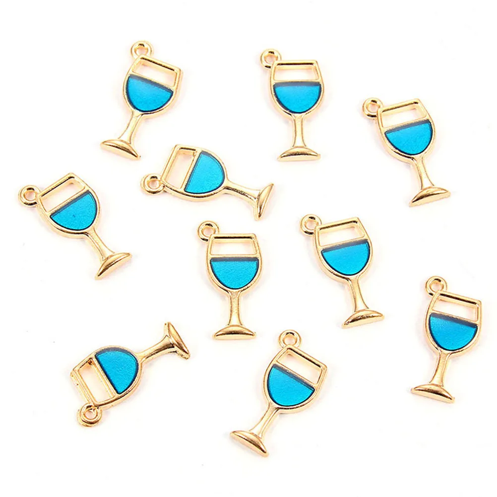 30Pcs Alloy Wine Glass Pendants DIY Jewelry Accessories Smooth Surface No Scratch Perfect for Necklace Bracelet Keychain Red