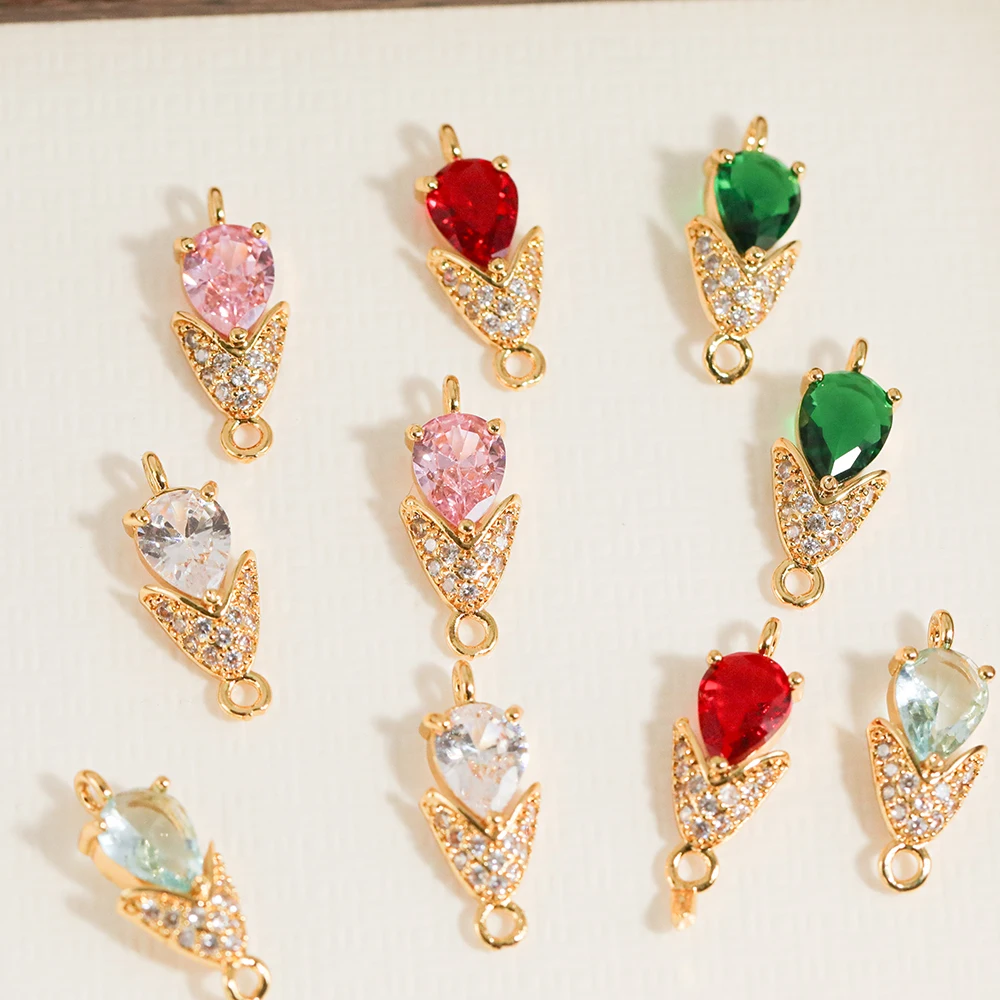

Cordial Design 50Pcs 8*22MM Crystal Connectors/Copper/Accessories/Hand Made/Flower Shape/Jewelry Findings & Components #194855
