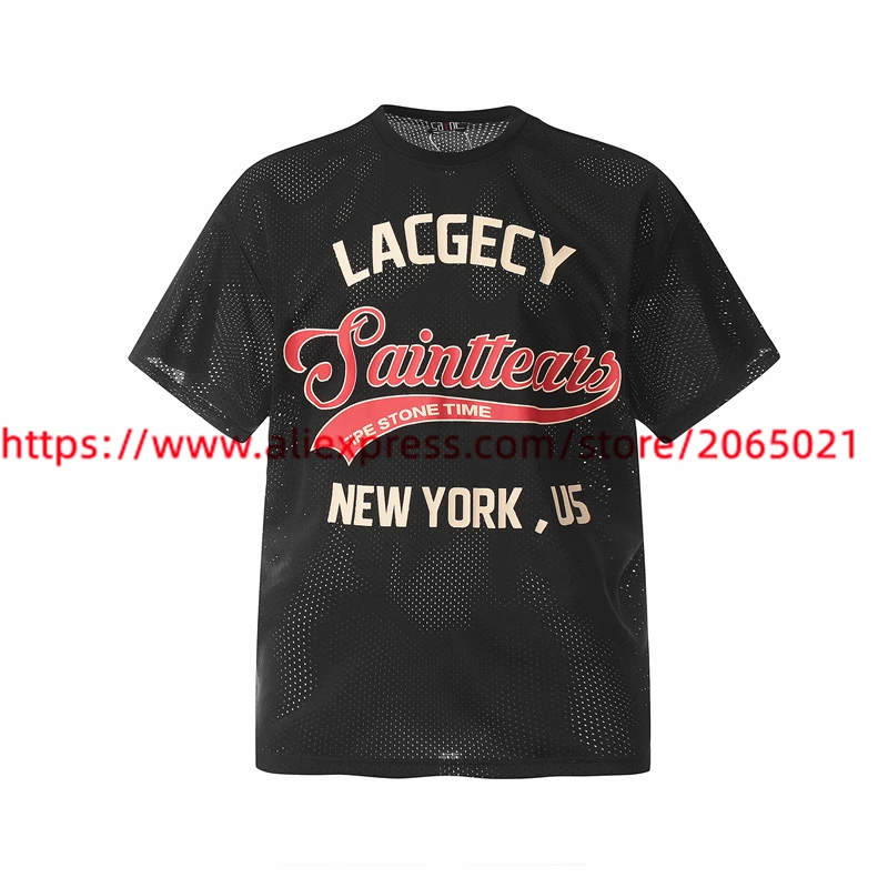 2024ss SAINT TEARS New York US LACGECY T-shirt Men Women Mesh T Shirt Top Tees