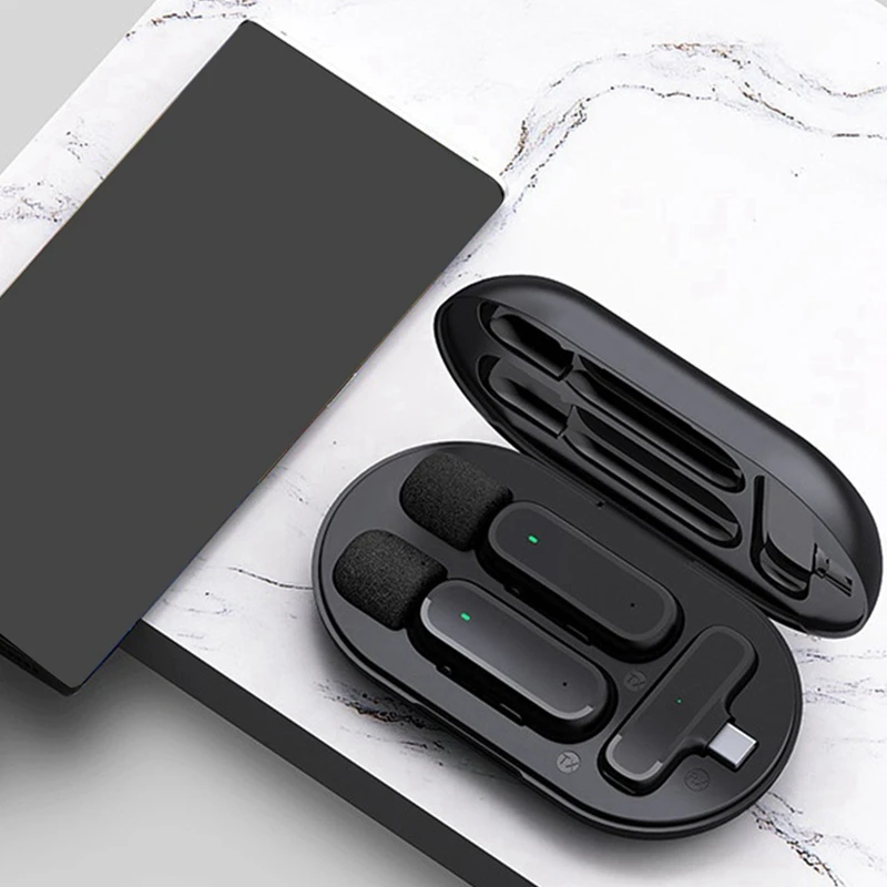 Drahtloses Lavalier-Mikrofon Typ C, Audio- und Videoaufzeichnung, HD-Rauschunterdrückungsmikrofon, eins für zwei Ladeversionen