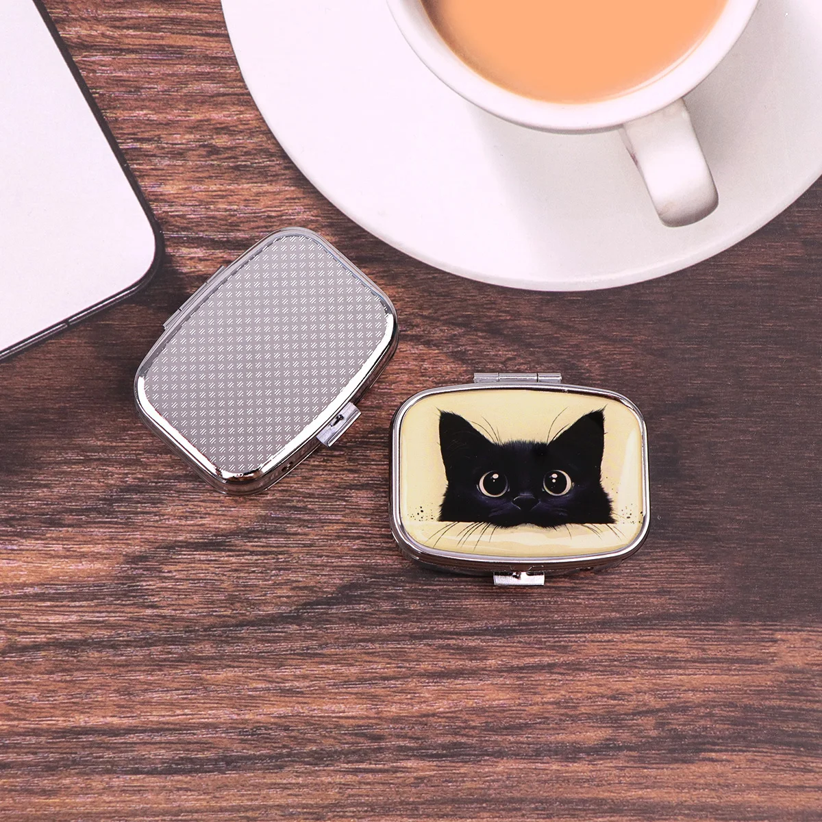 Cute Black Cat Travel Pill Organizer Pocket Portable Pill Storage Case Small Box For Tablets Container For Medicines - view 3